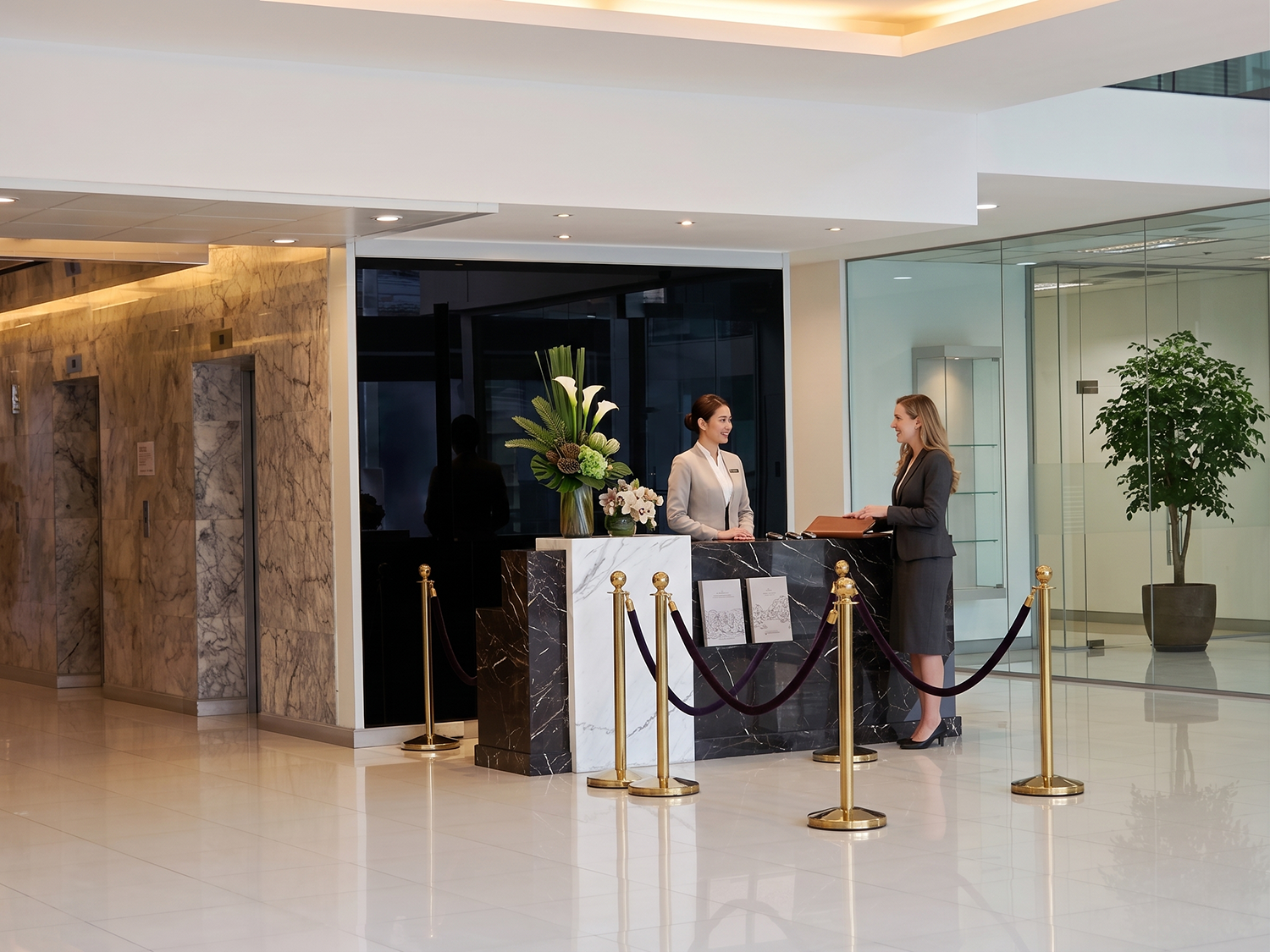 Bangkok Tower lobby interior — premium reception area